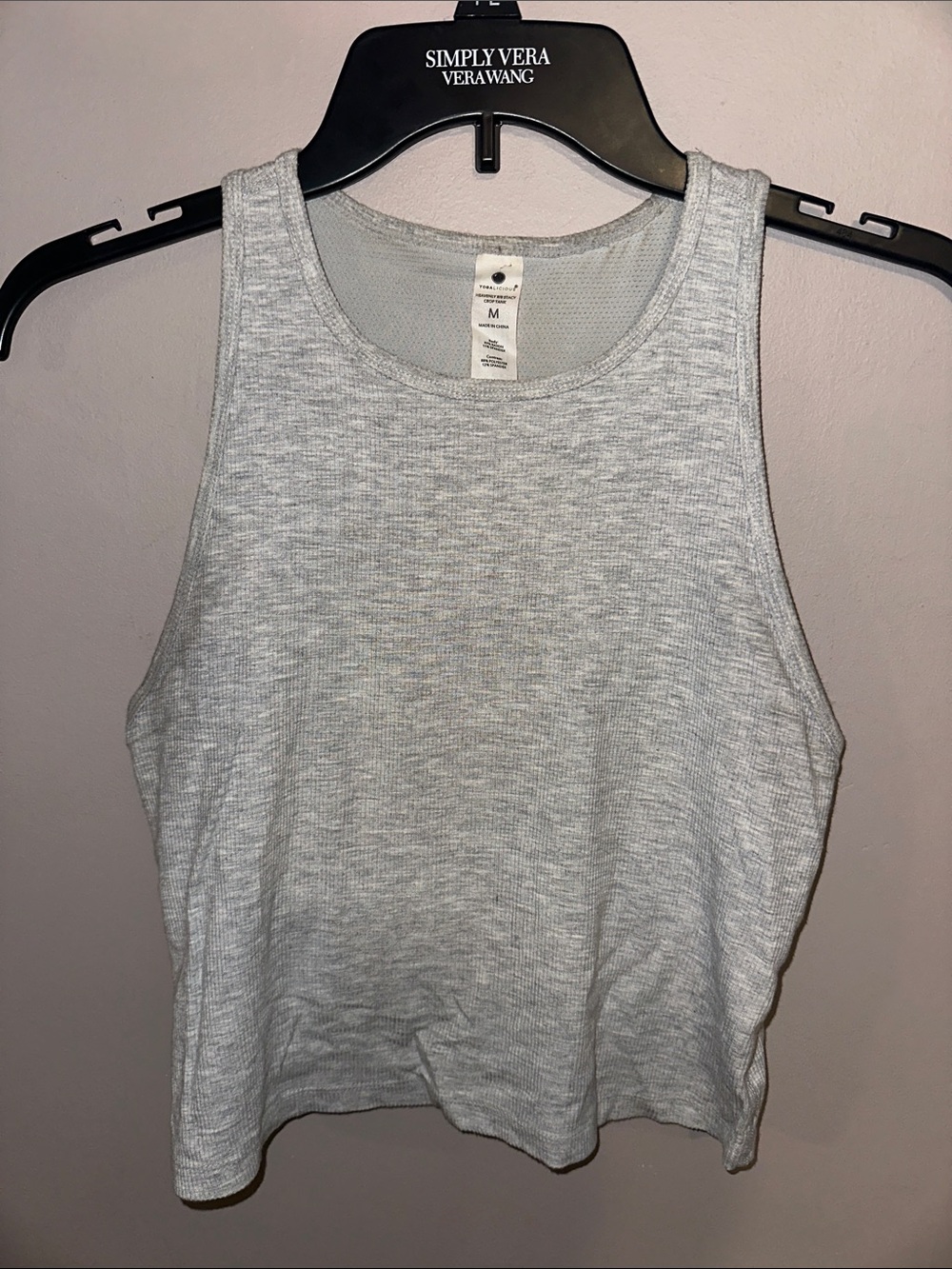 Shelf-Bra Crop Tank Top - Gray